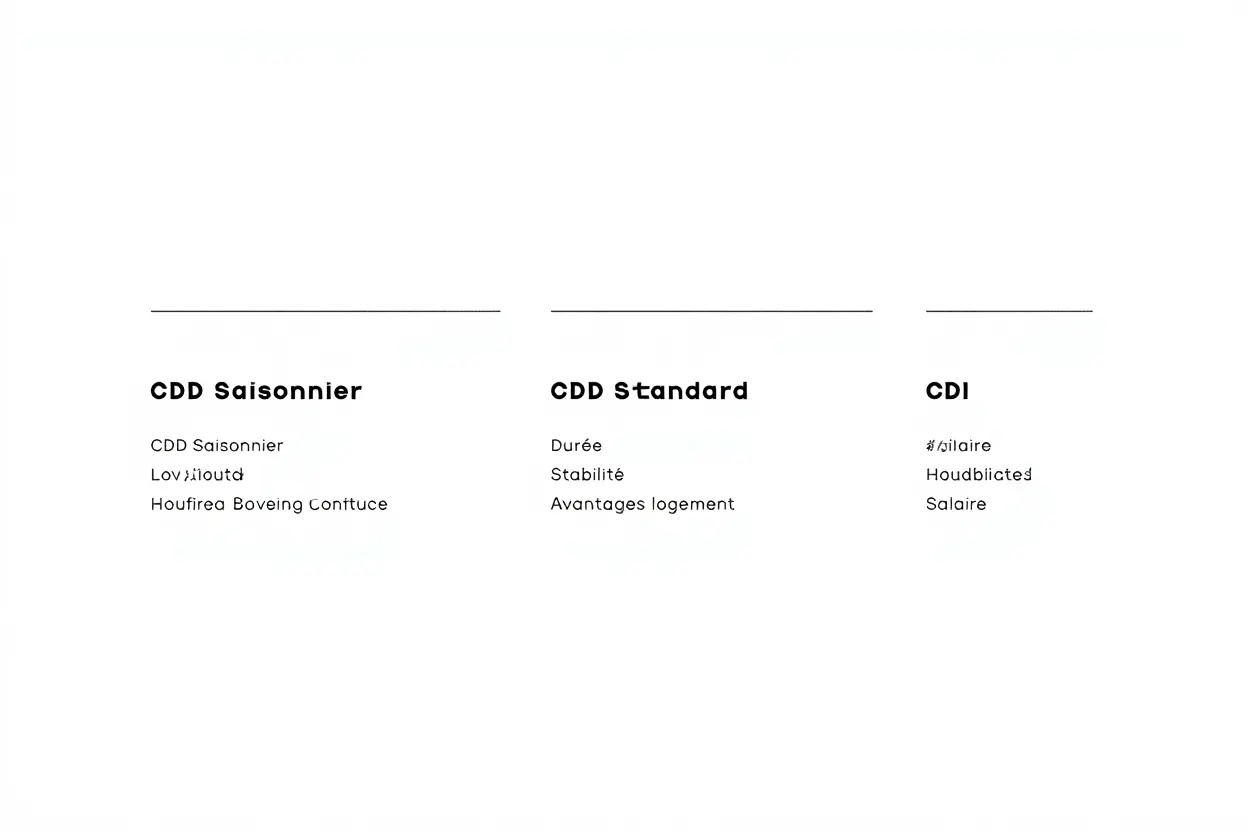 Comparaison types contrats